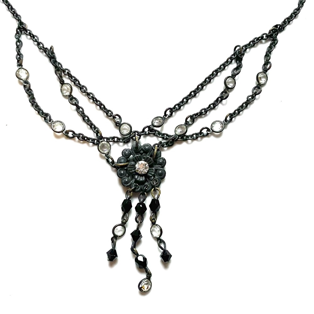 Miriam Haskell Signed Unique Victorian Inspired Chandelier Necklace